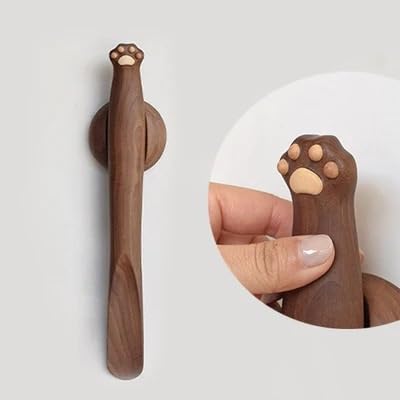 Calzascarpe Calzascarpe 35 cm Zampa di gatto Noce nera Calzascarpe carino in legno Calzascarpe flessibile fatto a mano Utile sollevatore for scarpe Cucchiaio for scarpe professionale Strumenti for la