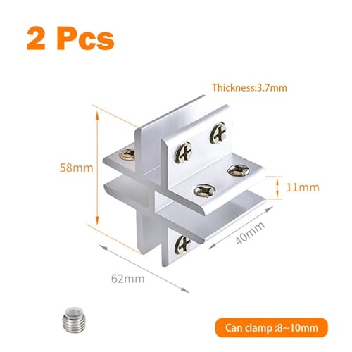 Pince à verre pour conteneurs fixation plate 2 Way Flat