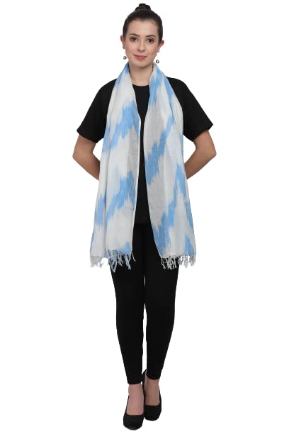 100% Pure Cotton Blue Printed Scarf Stole Dupatta1COMRBL5-image-2
