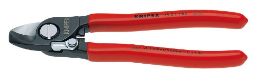 KNIPEX 9521165 Spring-Loaded Cable Shears for Professional Use
