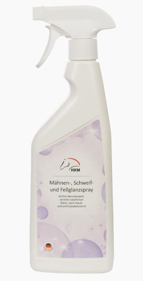 Spray abrillantador HKM | Tamaño 500 ml | Equipamiento para el caballo | Producto de Guarnicionería | Tradición artesana | Los Nietos