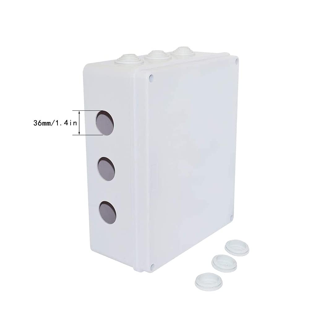Co. 12" x 10" x 4.75" PVC Waterproof Plastic Junction Conduit Box with Pre Molded 3/4" & 1" Conduit Holes (1 Pack)