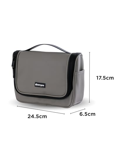 Image of CarryPro-Hanging Toiletry Kit Pouch-Travel Organizer-Makeup, Beauty, Cosmetics, Jewellery Organizer-Skincare, Medicine, Secure Zippered Pockets