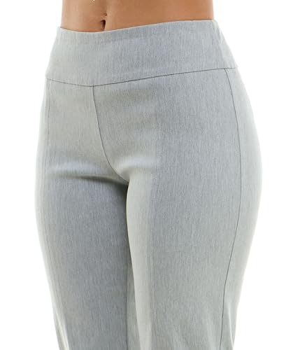 Zac & Rachel Women's Millennium Fabric Pull-On Slim Leg Pant, Heathered Smoke, 162