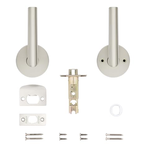 Kwikset Milan Interior Passage Door Handle, Lever For Closet and Hallway Doors, Reversible Non-Locking Handle Lever, Satin Nickel - image 5