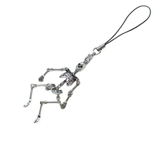 Brand-xrbanime Gotico Teschio Scheletro Portachiavi Charm per uomini e donne Halloween Phone Charm