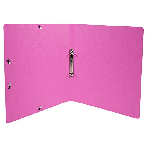 Exacompta - réf. 54829E - Carton de 20 classeurs carte lustrée avec élastiques-2 anneaux ronds 15mm - Dos 20mm - Dimensions extérieures : 32x25 cm -Format à classer A4-10 couleurs assorties