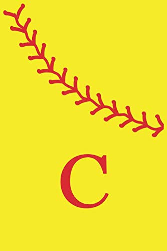 C: Monogram Initial Letter Softball Journal/Notebook for Girls and Women, Personalized Gift, Softball Gift, Softball Players Notebook, Softball Girl ... gift, 120 Pages of 6" x 9" Lined Notebook