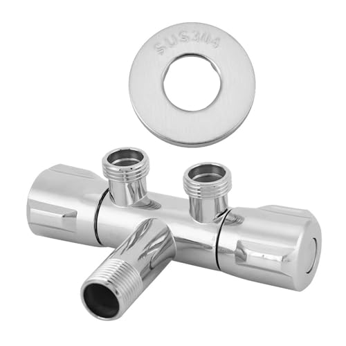 Válvula angular G1/2 de cobre con doble interruptor para grifo de baño 2