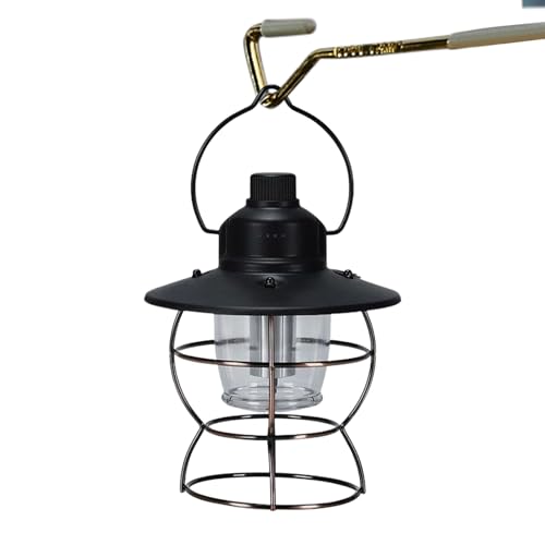 Linterna vintage portátil con 3 modos de luz LED regulable para jardín y camping