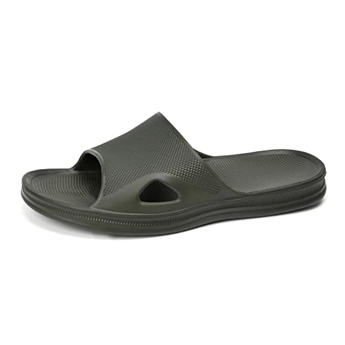 Image of FUNKYMONKEY Men's Shower Slides - Non Slip Quick Drying Sandals for Men - Lightweight Pool Beach Bathroom Slippers Indoor Outdoor
