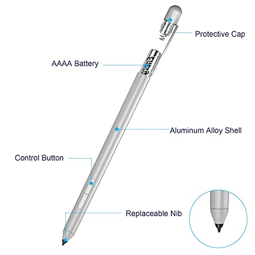 Image of Microsoft Surface Pen - Compatible with Pro 11 /9 /8 /X /10 /7+ /7 /6 /5 /4 /3, Go 4 /3 /2 /1, Laptop /Studio /Book 5 /4 /3 /2 /1, Palm Rejection, 1024 Pressure Sensitivity, 100 Days Working | Digital Pen for Surface, Surface Laptop /Book /Go /Studio, Kobo, 1024 Pressure, Precise Drawing & Note-Taking, Two Side Buttons