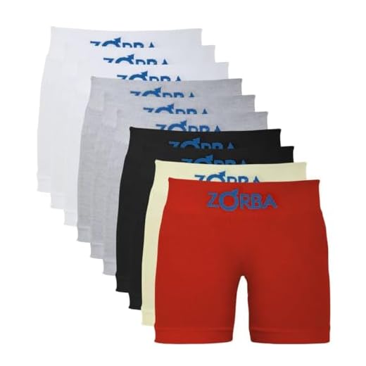 Kit 10 Cuecas Zorba Infantil Boxer sem Costura Algodão 678 Branco/Mescla/Preto/Amarelo/Vermelho - M