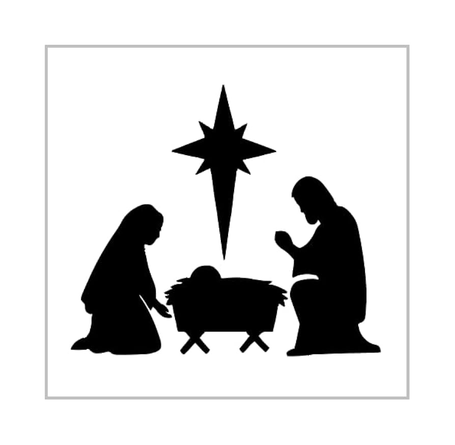 Amazon.com: Nativity Stencil 4 Inch Baby Jesus Manger Religious Christmas Holiday Silhouette Design Reusable Sheet for DIY craft crafting card making cookie cake airbrushing small miniature MIN198 : Home & Kitchen
