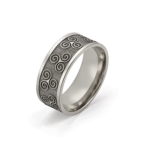 Anillo de triskele celta vikingo, de acero inoxidable, triple espiral, nudo irlandés, joyería para hombres y mujeres, 10, Acero inoxidable, Sin piedras preciosas