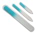 3 Crystal Glass Aquamarine Nail File Set - Small , Medium & Large Pedicure File