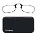 ThinOPTICS Reading Glasses + Black Universal Pod Case | Classic Collection, Black Frames, 1.50 Strength,