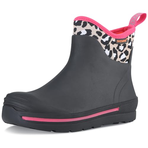 Showave Kids Ankle Rain Boots Waterproof Rubber Boots Boys Girls LK1
