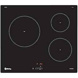 Placa Induccion Encastrable Balay 3EB864EN Placa de inducción de 60cm sin marco, 3 zonas de inducción, Zona 24 cm I Sin bisel I Año 2022, táctil con 9 posiciones, Negro terminación cristal