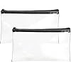 2Pcs Clear Pencil Case for Exams - Pencil Case Clear with Zipper - 22cm x 14.5cm for School, Office, Home & Travel