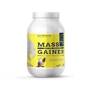 MASS GAINER +61% Glucides bi-sources, 30% Protéines, Prise de Masse Rapide, Gain de poids et Masse Musculaire – Eric Favre – Chocolat 3 kg
