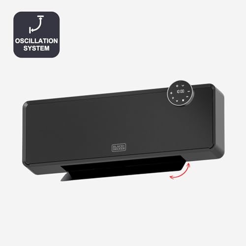 Chauffage céramique mural 2000W avec télécommande écran LED minuterie Black+Decker - 5