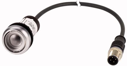 EATON C22-DR-X-K01-P3 Pulsador Rasante Compacto, Enclavamiento, sin Placa, 1 NC, con Cable 0.5 m y conector M12A