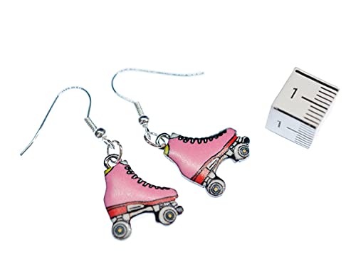 Skate rosa orecchini Miniblings pattini Stivali