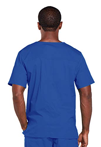 Image of Cherokee Scrubs for Men & Women V-Neck Scrub Top with 4 Pockets, Cotton Blend Soft Stretchy Easy Care Nursing Uniform - 4725