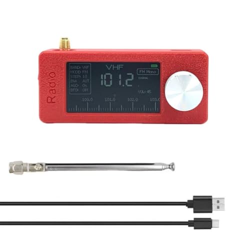 Radio de bolsillo ESP32-S3 SI4732 con pantalla IPS de 1.9 pulgadas color rojo VIDOO