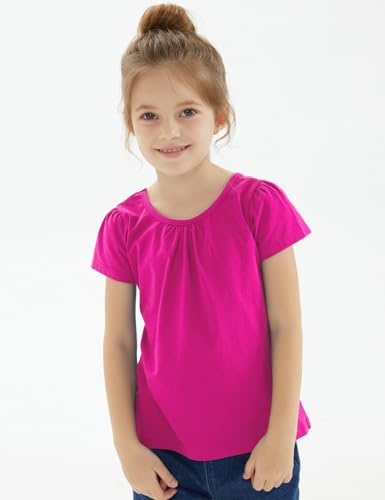 Image of Noomelfish Girls Criss Cross Back T-Shirts Short Puff Sleeve Tee Tops (5-12 Years)