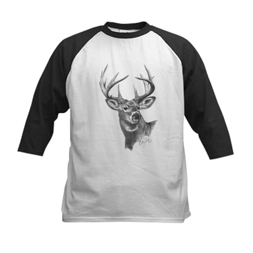 CafePress White Tailed Deer Kids Baseball Jersey Kids Cotton Baseball Jersey, 3/4 Raglan Sleeve Shirt