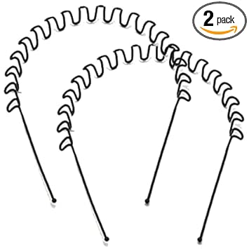 THE UNIQUE ONE Zigzag Headband For Unisex Wavy Hair Band For Boys And Girls ,Black Metal Zig Zag Wave Hairband - Unisex (Pack of 2)