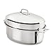 All-Clad Specialty Stainless Steel Covered Oval Roaster 3 Piece, 19x12x10 Inch Oven Broiler Safe 600F Roaster Pan, Pots and Pans, Cookware Silver