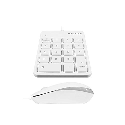 Macally USB Wired Number Pad and a Wired Computer Mouse, Increase Speed by Decreasing Fatigue