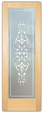 Frosted Glass Interior Door - Bordeaux - 1D Private Frosted - Traditional - 24" x 84" - Book/Slab Door - Maple