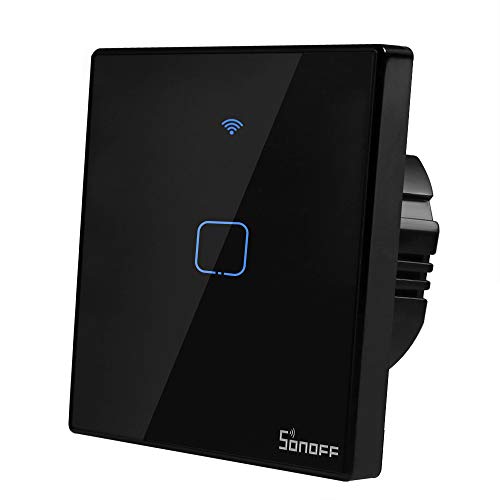 T3 Interruptor WIFI de Pared Alexa 1 Canal Interruptor Inteligente Táctil de Luz con Función de 433 RF Control y Sincronización Compatible con Alexa Echo, Google Assistant y IFTTT