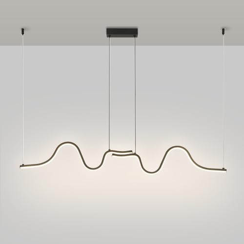 Lámpara lineal de olas LED para eliminar sombras en la mesa del comedor y cocina