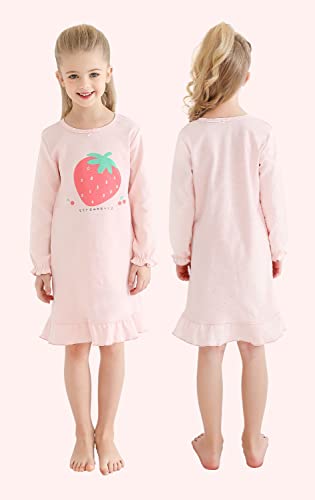 BANGSAUR Girls' Dress Cotton Homewear, Princess 2-Pack Dresses 3-12 Years3
