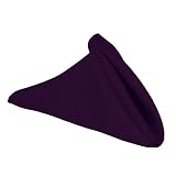 LinenTablecloth 17-Inch Polyester Napkins (1-Dozen) Eggplant