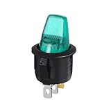 1 STÜCK Wippschalter, 12 V 220 V LED-Beleuchtung mit Knopf, geeignet for Automotoren(Green,12V)