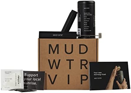 MUD\WTR Coffee Alternative Morning Ritual Kit, Organic Lion's Mane, Cordyceps, Chaga, and Reishi Mushroom Powder, Vegan, Milk Frother Included, 180g
