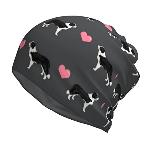 Classics Basic Beanie Border Collie Amour Coeurs Mignon Chien Crâne À Revers Bonnet Respirant Bonnet Chapeau Hats Unisexe Watch Hat pour Garçons Filles Homme Et Femme Cover