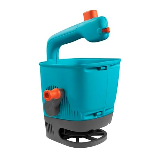 Gardena Handstreuer M: Streuer für einfaches Ausbringen von Dünger, Samen und Streusalz mit einer Streubreite von 1 - 4 m, für Rasenfläche bis ca. 100 m², 4-stufige Mengeneinstellung (431-20), Türkis
