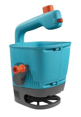 GARDENA Esparcidor manual M: esparcidor para fertilizante, semillas o sal para deshielo, ancho de esparcido 1-4 m, para una superficie de hasta aprox. 100 m², 4 ajustes de dosificación (431-20)
