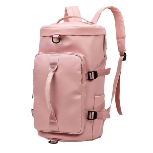 Large Capacity Storage Bag Travel Bag Tote Carry On Duffel Luggage Waterproof Backpack Handbag Oxford Shoulder Women(Pink)
