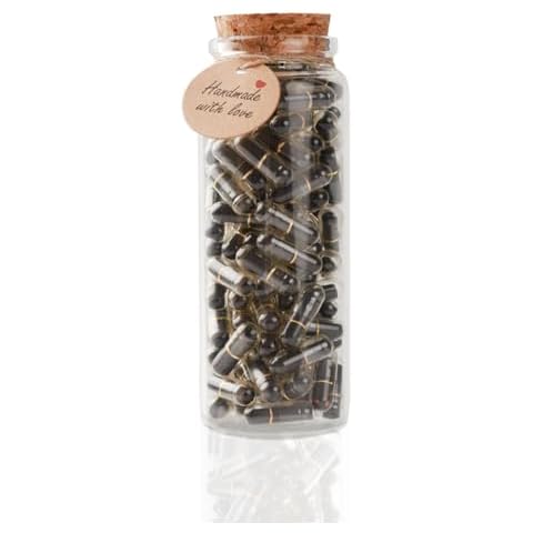 QIDSJCCBD Capsule Letters Message in a Bottle Glass Favor Bottle Love Letter Gifts for Boyfriend/Girlfriend Valentine's Day (Black Color 110pcs) Cover