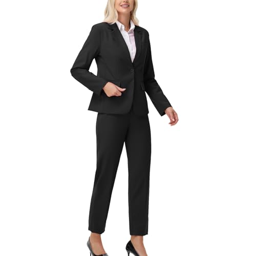 Women Suits 2 Piece Pants Suits for Women Dressy Business Work Professional Slim Fit Suit4