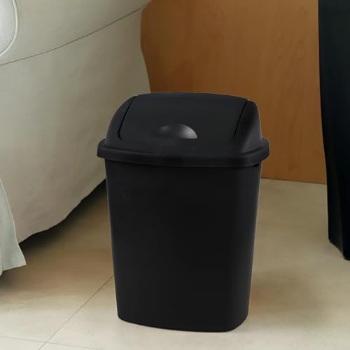 Caneca de basura negra de plástico 7 galones pack 4 miniatura 6