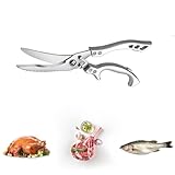 【Coupes Précises】Les ciseaux de cuisine offrent des lames en acier inoxydable pour des coupes précises de viande, légumes et herbes. Parfaits pour la volaille.